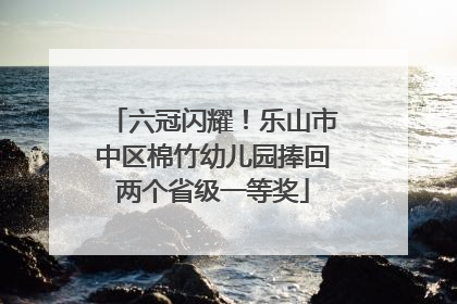 六冠闪耀！乐山市中区棉竹幼儿园捧回两个省级一等奖