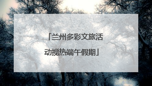 兰州多彩文旅活动搅热端午假期
