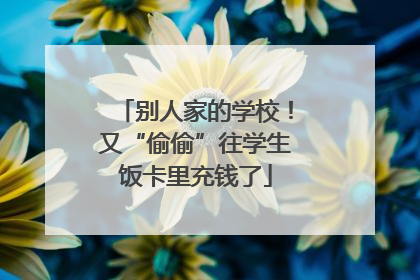 别人家的学校！又“偷偷”往学生饭卡里充钱了