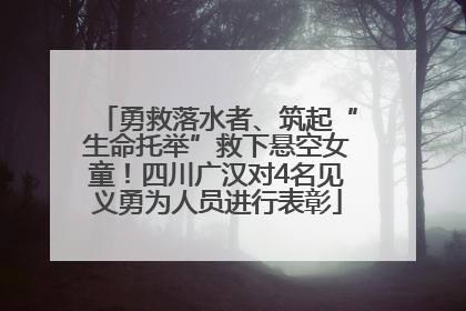 勇救落水者、筑起“生命托举”救下悬空女童！四川广汉对4名见义勇为人员进行表彰