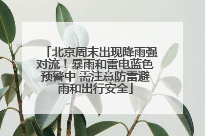 北京周末出现降雨强对流！暴雨和雷电蓝色预警中 需注意防雷避雨和出行安全