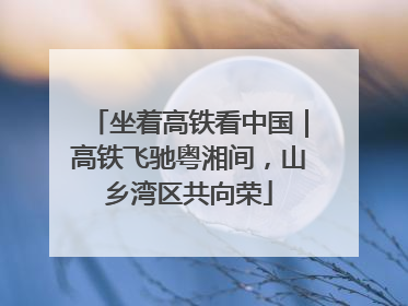 坐着高铁看中国｜高铁飞驰粤湘间，山乡湾区共向荣