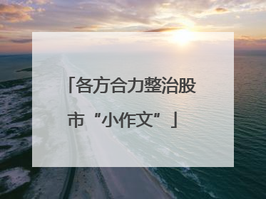 各方合力整治股市“小作文”