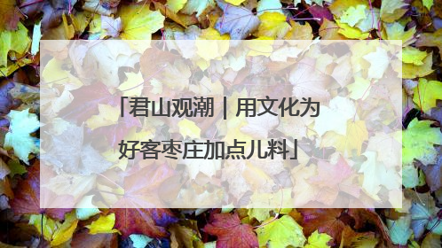 君山观潮｜用文化为好客枣庄加点儿料