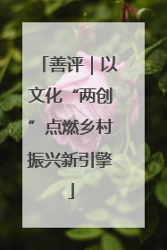 善评｜以文化“两创”点燃乡村振兴新引擎