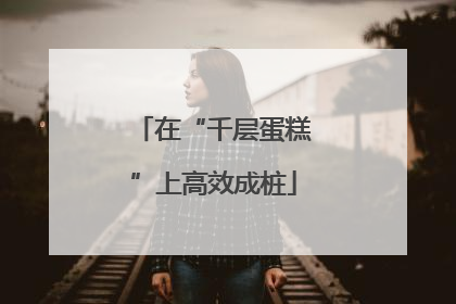 在“千层蛋糕”上高效成桩