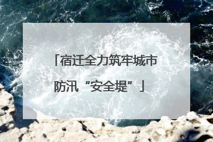 宿迁全力筑牢城市防汛“安全堤”