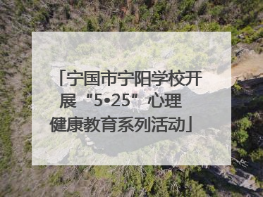 宁国市宁阳学校开展“5•25”心理健康教育系列活动