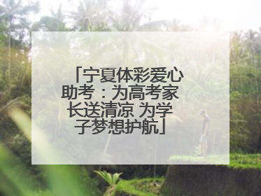 宁夏体彩爱心助考：为高考家长送清凉 为学子梦想护航