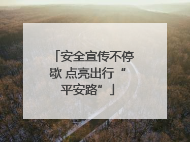 安全宣传不停歇 点亮出行“平安路”