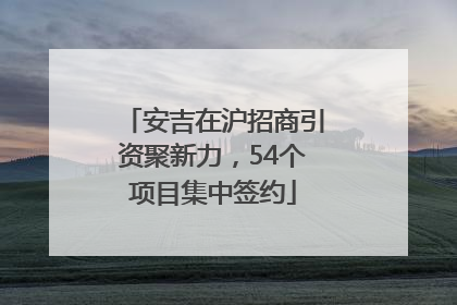 安吉在沪招商引资聚新力，54个项目集中签约