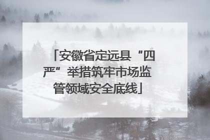 安徽省定远县“四严”举措筑牢市场监管领域安全底线