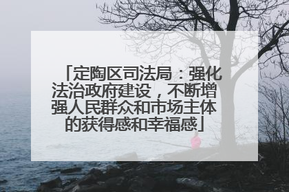 定陶区司法局：强化法治政府建设，不断增强人民群众和市场主体的获得感和幸福感