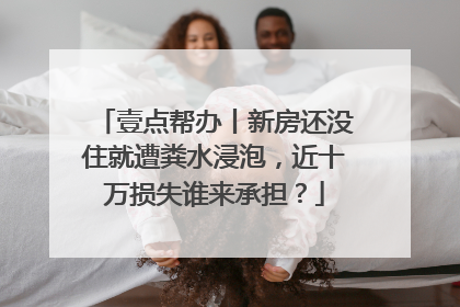 壹点帮办丨新房还没住就遭粪水浸泡，近十万损失谁来承担？