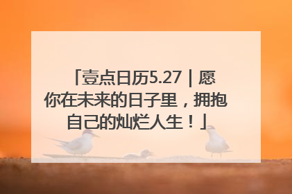 壹点日历5.27｜愿你在未来的日子里，拥抱自己的灿烂人生！