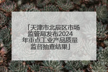 天津市北辰区市场监管局发布2024年重点工业产品质量监督抽查结果
