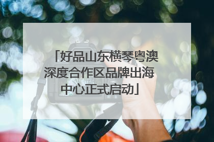 好品山东横琴粤澳深度合作区品牌出海中心正式启动