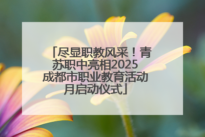 尽显职教风采！青苏职中亮相2025成都市职业教育活动月启动仪式