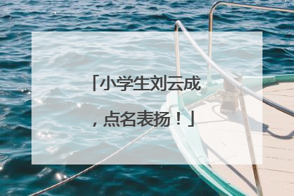 小学生刘云成，点名表扬！