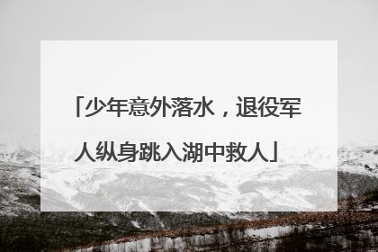 少年意外落水，退役军人纵身跳入湖中救人