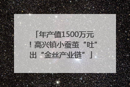 年产值1500万元！高兴镇小蚕茧“吐”出“金丝产业链”