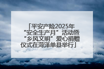 平安产险2025年“安全生产月”活动暨“乡风文明”爱心捐赠仪式在菏泽单县举行
