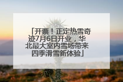 开票！正定热雪奇迹7月6日开业，华北最大室内雪场带来四季滑雪新体验