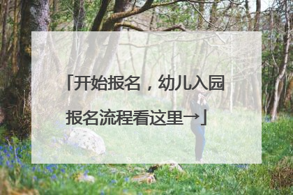 开始报名，幼儿入园报名流程看这里→