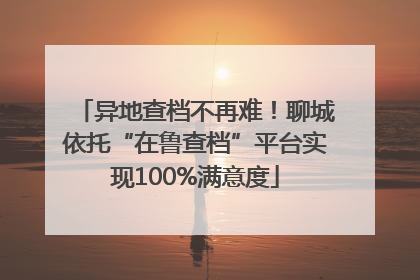 异地查档不再难！聊城依托“在鲁查档”平台实现100%满意度