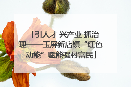 引人才 兴产业 抓治理——玉屏新店镇“红色动能”赋能强村富民