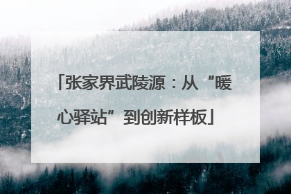 张家界武陵源：从“暖心驿站”到创新样板