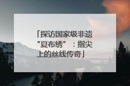 探访国家级非遗“夏布绣”：指尖上的丝线传奇