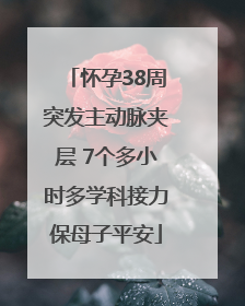 怀孕38周突发主动脉夹层 7个多小时多学科接力保母子平安