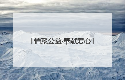 情系公益·奉献爱心