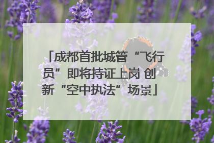 成都首批城管“飞行员”即将持证上岗 创新“空中执法”场景