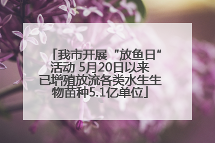 我市开展“放鱼日”活动 5月20日以来已增殖放流各类水生生物苗种5.1亿单位