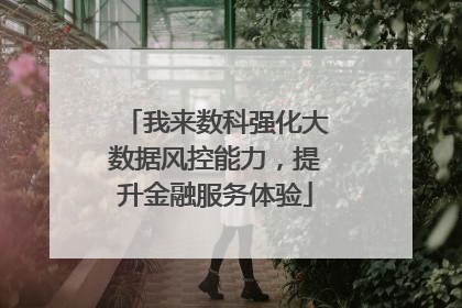 我来数科强化大数据风控能力，提升金融服务体验