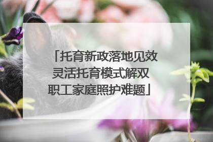 托育新政落地见效 灵活托育模式解双职工家庭照护难题