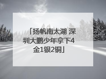扬帆南太湖 深圳大鹏少年拿下4金1银2铜