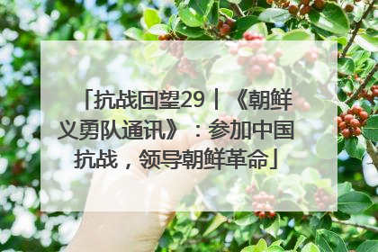 抗战回望29︱《朝鲜义勇队通讯》：参加中国抗战，领导朝鲜革命