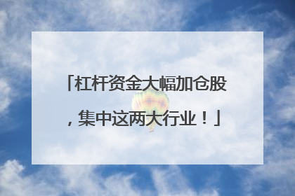 杠杆资金大幅加仓股，集中这两大行业！