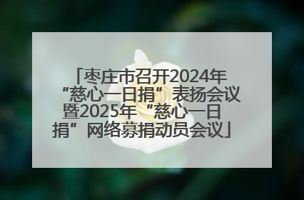 枣庄市召开2024年“慈心一日捐”表扬会议暨2025年“慈心一日捐”网络募捐动员会议