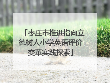 枣庄市推进指向立德树人小学英语评价变革实践探索