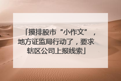 摸排股市“小作文”，地方证监局行动了，要求辖区公司上报线索