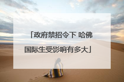政府禁招令下 哈佛国际生受影响有多大