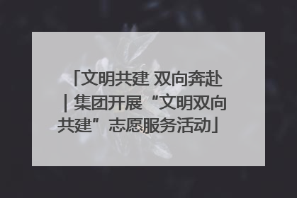 文明共建 双向奔赴｜集团开展“文明双向共建”志愿服务活动