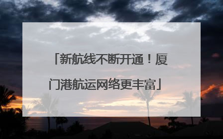 新航线不断开通！厦门港航运网络更丰富