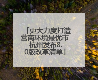 更大力度打造营商环境最优市 杭州发布8.0版改革清单