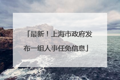 最新！上海市政府发布一组人事任免信息