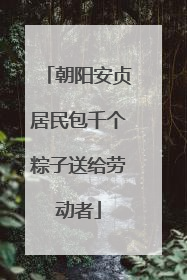 朝阳安贞居民包千个粽子送给劳动者